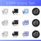 Universal socket plugs icons set