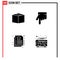 Universal Solid Glyphs Set for Web and Mobile Applications box, autobus, finger, document, coach