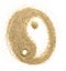 Universal symbol yin yang sculptured