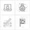 Universal Symbols of 4 Modern Line Icons of account, control, notebook, prize, picture