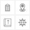 Universal Symbols of 4 Modern Line Icons of content document, book, page, healthcare location, globe