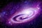 Universe. Black hole. Galaxy. Universe with rotating spiral galaxy in the center. Milky way galaxy with stars