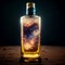 The universe in glass bottle. Photo realistic rendering.