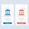 University, Bank, Campus, Court  Blue and Red Download and Buy Now web Widget Card Template
