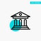 University, Bank, Campus, Court turquoise highlight circle point Vector icon