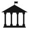 University black icon. Ancient column bulding. Education symbol