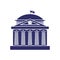 University building sign, bank, museum, library, parliament. Classical Greece Roman architecture