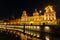 University building in Wroclaw at night, Poland