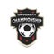 University championship, soccer logo.