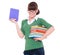 University girl holding books