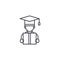 University graduate linear icon concept. University graduate line vector sign, symbol, illustration.