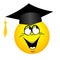 The university graduate in a square academic hat, emoticon