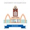 University of Khartoum Sudan Flat style vector ill