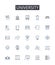 University line icons collection. College, School, Academy, Institute, Polytechnic, Conservatory, Seminary vector and