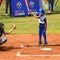 Unknown batter just dodged a foul ball in a baseball game