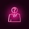 unknown employee icon. Elements of HR & Heat hunting in neon style icons. Simple icon for websites, web design, mobile app, info