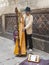 Unknown street harpist on one of the streets