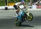 Unknown stunt biker entertain the audience