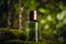 Unlabelled cosmetic bottle on green, people, cosmetic & makeup