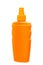 Unlable orange plastic bottle with spray.