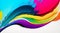 Unleash Creativity with a Paintbrush Drawing a Bright Multicolored Wave.