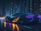 Unleash Your Inner Speedster: Sleek Modern Car Meets Neon City Nights