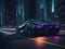 Unleash Your Inner Speedster: Sleek Modern Car Meets Neon City Nights