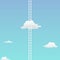 Unlimited dreams visual concept design. super tall ladder going through the cloud in the sky vector illustration