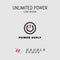 Unlimited power logo design thunderbolt simple