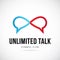Unlimited Talk Vector Concept Symbol Icon or Logo