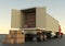 Unloading cardboard boxes from a truck. Freight transportation,