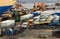 Unloading cars and machinery in the port of Vladivostok