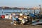 Unloading of goods from a boat in Venice Italy in the early morning