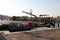 Unloading of goods from a boat in Venice Italy in the early morning