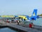 Unloading luggage from floatplane