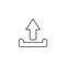 Unloading shipment thin line icon. Linear vector symbol