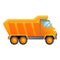 Unloading tipper icon, cartoon style