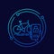 Unlock bike line vector icon for bike sharing app