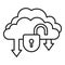 Unlock data cloud icon, outline style