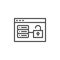 Unlock database hosting line icon