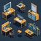 Unlock Design Potential 3D Realistic Renderings of Isometric Furniture Elements