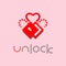 Unlock Heart Symbol