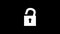 Unlock icon - White Padlock sign - animated cartoon unlock animation. Alpha channel, 4K