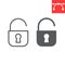 Unlock line and glyph icon, ui and button, padlock sign vector graphics, editable stroke linear icon, eps 10.