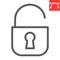 Unlock line icon, ui and button, padlock sign vector graphics, editable stroke linear icon, eps 10.