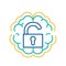 Unlock Lock Icon on Brain Extrovert Type Sign