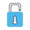 Unlock padlock mobile marketing and e-commerce line and fill style icon