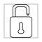 Unlock padlock mobile marketing and e-commerce line style icon