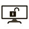 Unlock smart monitor icon, simple style
