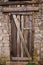 Unlocked aged Halloween creepy old wooden door